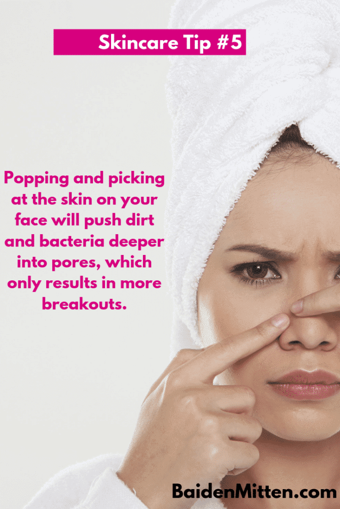 natural skincare tips - squeezing pimples